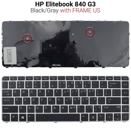 Πληκτρολόγιο hp Elitebook 840 g3 With Frame us