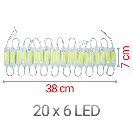 Led Strip 12volt Super Bright Λευκό 20x6 Diodes