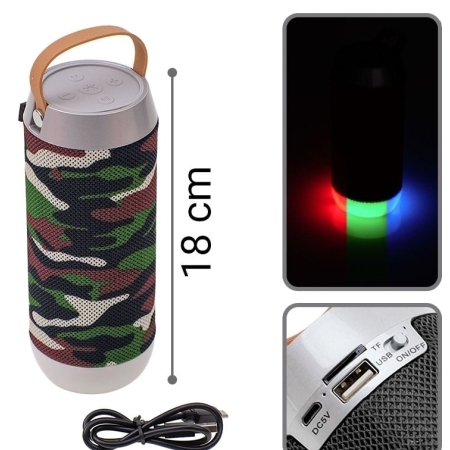 Led Bluetooth Ηχείο Camo Green