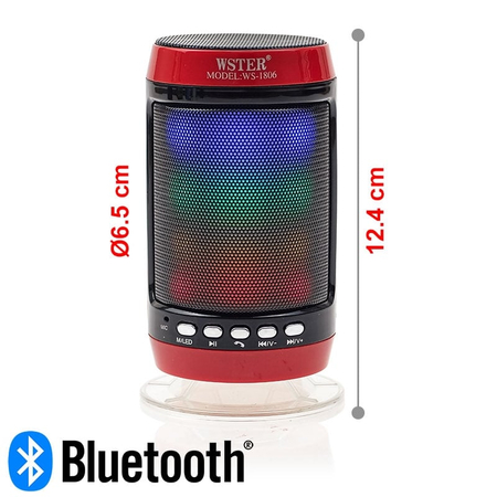 Sound can Ηχείο Bluetooth με led Κόκκινο