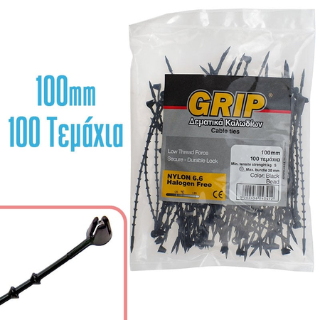 Grip Δεματικό 100mm Μαύρο 100τμχ