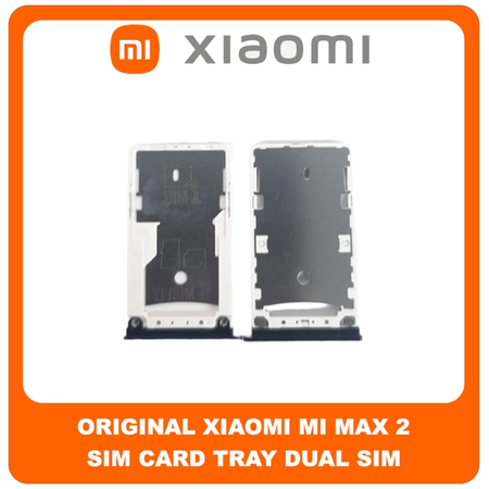 Γνήσια Original Xiaomi Mi Max 2, Mi Max2 (MDE40, MDI40) Sim Card Tray Dual Sim Υποδοχέας Θήκης Κάρτας Sim Matte Black Μαύρο (Service Pack By Xiaomi)