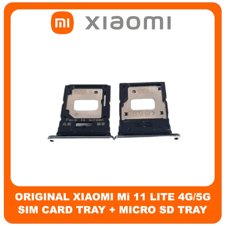 Γνήσια Original Xiaomi Mi 11 Lite 4G (M2101K9AG, M2101K9AI), Mi Lite 5G (M2101K9G, M2101K9C, M2101K9R) SIM Card Tray + Micro SD Tray Slot Υποδοχέας Βάση Θήκη Κάρτας SIM White Άσπρο (Service Pack By Xiaomi)