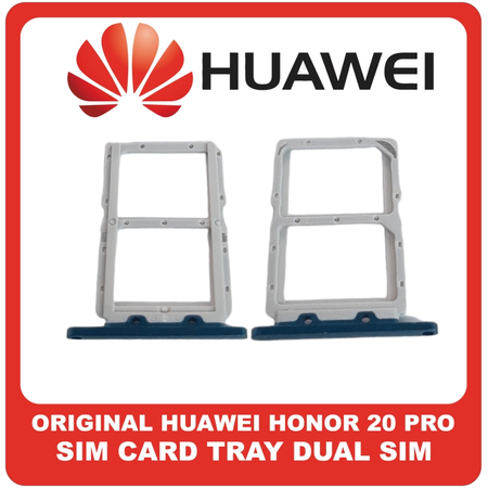 Γνήσια Original Huawei Honor 20 Pro, Honor 20Pro (YAL-AL10, YAL-L41), Sim Card Tray Dual Sim Υποδοχέας Θήκης Κάρτας Sim Phantom Blue Μπλε 51661MYX​ (Service Pack By Huawei)