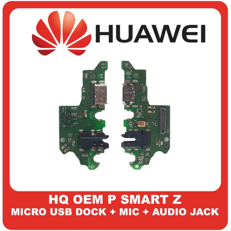 HQ OEM Συμβατό Για Huawei P Smart Z (STK-LX1) USB Type-C Charging Dock Connector Flex Sub Board, Καλωδιοταινία Υπό Πλακέτα Φόρτισης + Microphone Μικρόφωνο + Audio Jack Θύρα Ακουστικών (Grade AAA+++)