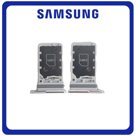 Γνήσια Original Samsung Galaxy S21 5G (SM-G991B, SM-G991B/DS) Sim Card Tray Dual Sim Υποδοχέας Θήκης Κάρτας Sim Phantom White Ασημί GH98-46193C (Service Pack By Samsung)