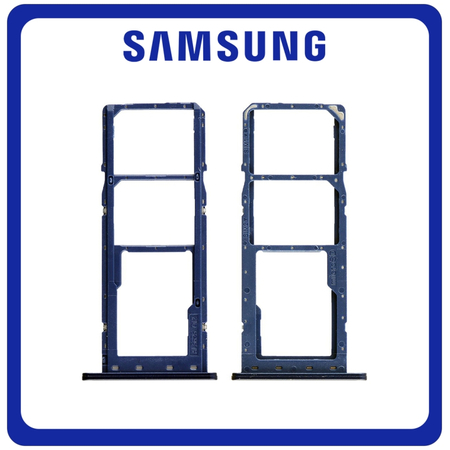 Γνήσια Original Samsung Galaxy A03s (SM-A037F, SM-A037F/DS) SIM Card Tray + Micro SD Tray Slot Υποδοχέας Βάση Θήκη Κάρτας SIM Blue Μπλε GH81-21255A (Service Pack By Samsung)