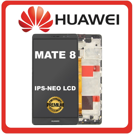 HQ OEM Συμβατό Για Huawei Mate 8 (NXT-AL10, NXT-CL00, NXT-DL00) IPS-NEO LCD Display Screen Assembly Οθόνη + Touch Screen Digitizer Μηχανισμός Αφής + Frame Bezel Πλαίσιο Σασί Black Μαύρο (Grade AAA+++)