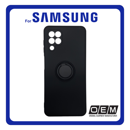 Θήκη Πλάτης - Back Cover, Silicone Σιλικόνη Finger Grip TPU Black Μαύρο For Samsung A22 4G