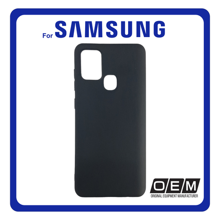 Θήκη Πλάτης - Back Cover, Silicone Σιλικόνη Matt TPU Black Μαύρο For Samsung A21S