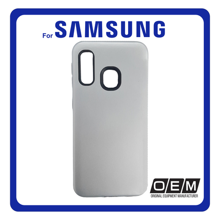 Θήκη Πλάτης - Back Cover, Silicone Σιλικόνη Defender Smooth TPU Silver Ασημί For Samsung A20e