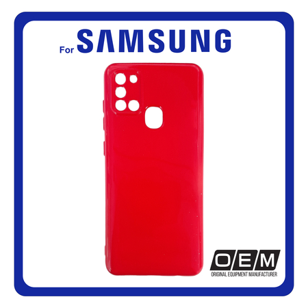Θήκη Πλάτης - Back Cover, Silicone Σιλικόνη TPU Red Κόκκινο For Samsung A21S