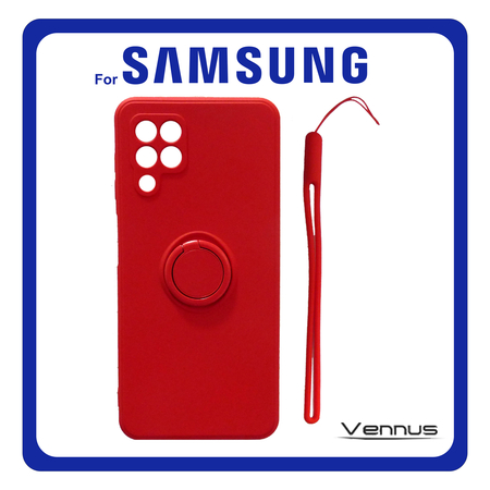 Vennus Θήκη Πλάτης - Back Cover, Silicone Σιλικόνη RIng Lens TPU Red Κόκκινο For Samsung A22 4G