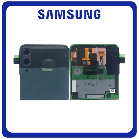 Γνήσια Original Samsung Galaxy Z Flip 3 5G (SM-F711B, SM-F711N) Rear Back Battery Cover Πίσω Κάλυμμα Καπάκι Μπαταρίας + Super AMOLED LCD Display Screen Assembly Οθόνη Green Πράσινο GH97-27031C (Service Pack By Samsung)