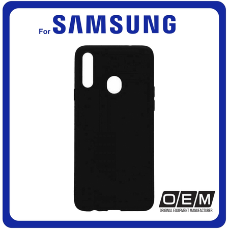 Θήκη Πλάτης - Back Cover, Silicone Σιλικόνη Solid TPU Black Μαύρο For Samsung A20S