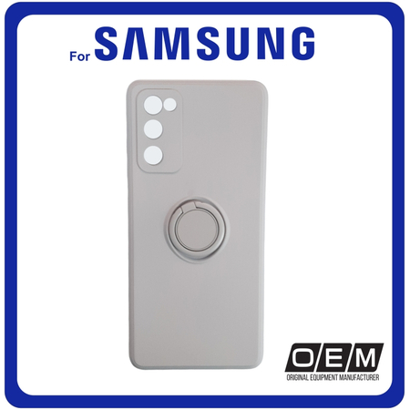 Θήκη Πλάτης - Back Cover, Silicone Σιλικόνη Finger Grip TPU Light Gray for Samsung S20 FE/S20 FE 5G
