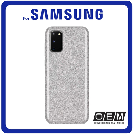 Θήκη Πλάτης - Back Cover, Silicone Σιλικόνη Glitter TPU Silver Ασημί For Samsung A02S