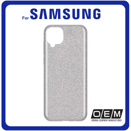 Θήκη Πλάτης - Back Cover, Silicone Σιλικόνη Glitter TPU Silver Ασημί For Samsung A22 4G