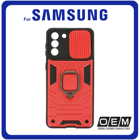 Θήκη Πλάτης - Back Cover, Silicone Σιλικόνη TPU Ringer Lens Red Κόκκινο For Samsung S21 Plus 5G