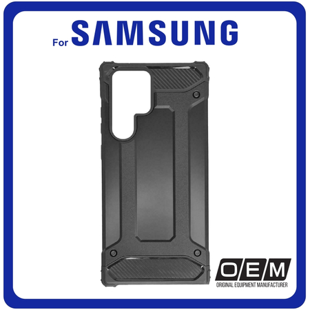 ​Θήκη Πλάτης - Back Cover, Silicone Σιλικόνη Armor Carbon TPU Black Μαύρο For Samsung S22 Ultra