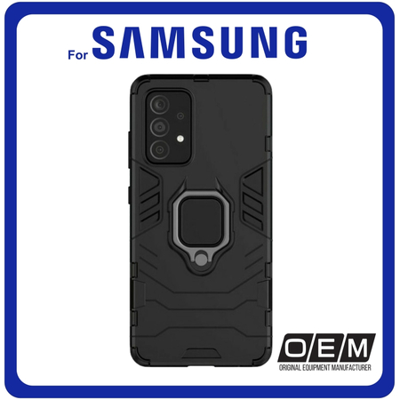 Θήκη Πλάτης - Back Cover, Silicone Σιλικόνη Ring Armor Hybrid TPU Black Μαύρο For Samsung A52/A52S 5G