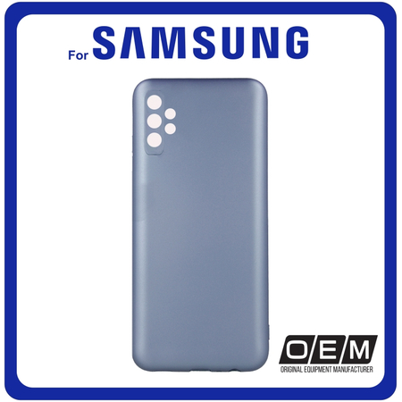 Θήκη Πλάτης - Back Cover, Silicone Σιλικόνη Metallic Light Blue Μπλε For Samsung A32 5G/M32 5G