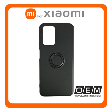 Θήκη Πλάτης - Back Cover, Silicone Σιλικόνη Finger Grip TPU Black Μαύρο For Xiaomi Redmi 10/Redmi 10 2022