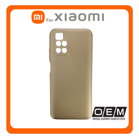 Θήκη Πλάτης - Back Cover, Silicone Σιλικόνη TPU Metallic Gold Χρυσό For Xiaomi Redmi 10/Redmi 10 2022