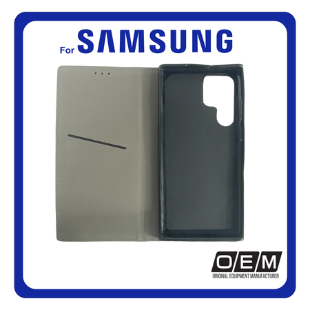 Θήκη Book, Magnetic Leather Δερματίνη Black Μαύρο For Samsung S22 Ultra 5G