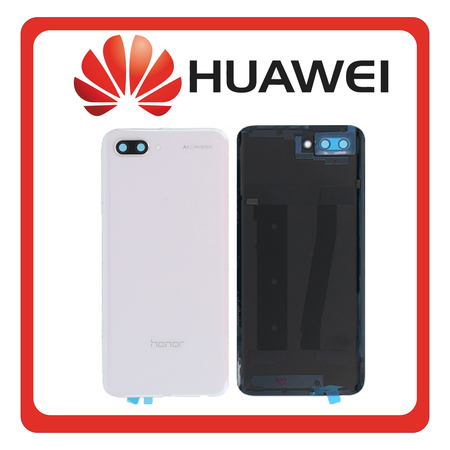HQ OEM Συμβατό Για Huawei Honor 10 (COL-AL10, COL-L29) Rear Back Battery Cover Πίσω Κάλυμμα Καπάκι Πλάτη Μπαταρίας + Camera Lens Τζαμάκι Κάμερας Lily White Άσπρο (Grade AAA+++)