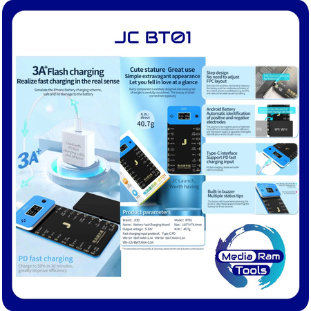 JC BT01 Πλακέτα Φόρτισης/Ελέγχου Μπαταριών για iPhone/Android Battery Charging Activation Detection Board-Support iPhone/Android