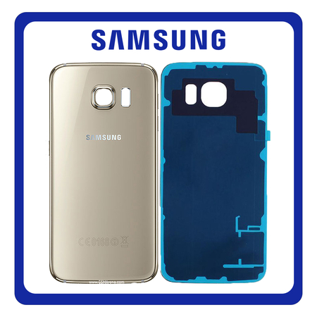 HQ OEM Συμβατό Για Samsung Galaxy S6 (SM-G9200, SM-G9208) Rear Back Battery Cover Πίσω Κάλυμμα Καπάκι Πλάτη Μπαταρίας + Camera Lens Τζαμάκι Κάμερας Gold Χρυσό (Grade AAA+++)