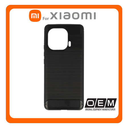 Θήκη Πλάτης - Back Cover, Silicone Σιλικόνη Carbon Black Μαύρο For Xiaomi Mi 11 Pro