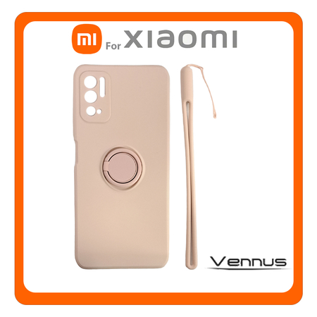 Vennus Θήκη Πλάτης - Back Cover, Silicone Σιλικόνη Ring Lens TPU Light Pink Ροζ For Xiaomi Redmi Note 10 5G/Note 10T 4G/5G