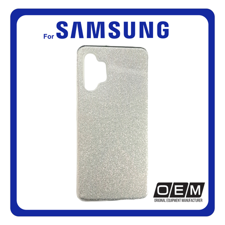 Θήκη Πλάτης - Back Cover, Silicone Σιλικόνη Glitter TPU Silver Ασημί For Samsung A32 4G