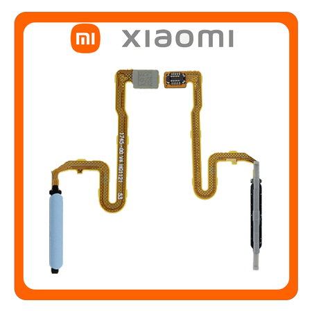 HQ OEM Συμβατό Για Xiaomi Redmi Note 10 Pro, Redmi Note 10Pro (M2101K6G, M2101K6R) Fingerprint Sensor Flex Αισθητήρας Δαχτυλικού Αποτυπώματος Blue Μπλε (Grade AAA+++)