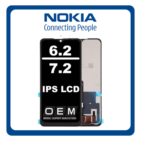 HQ OEM Συμβατό Για Nokia 6.2 (TA-1200, TA-1198), Nokia 7.2 (TA-1193, TA-1178,) IPS LCD Display Screen Assembly Οθόνη + Touch Screen Digitizer Μηχανισμός Αφής Black Μαύρο (Grade AAA+++)
