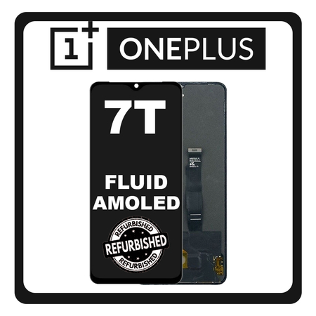 New Refurbished Oneplus 7T (HD1901, HD1903, HD1900, HD1907, HD1905) Fluid AMOLED LCD Display Screen Assembly Οθόνη + OEM Touch Screen Digitizer Μηχανισμός Αφής Frosted Silver Μαύρο