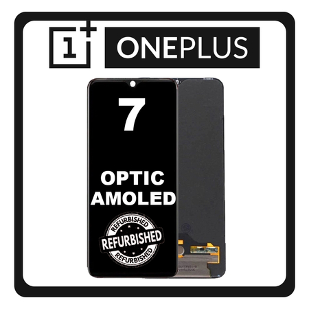 New Refurbished Oneplus 7, OnePlus7 (GM1901, GM1900, GM1905, GM1903) Optic AMOLED LCD Display Screen Assembly Οθόνη + OEM Touch Screen Digitizer Μηχανισμός Αφής Mirror Gray Μαύρο