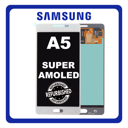 New Refurbished Samsung Galaxy A5 2015 (SM-A500, SM-A5009) Super AMOLED LCD Display Screen Assembly Οθόνη + Touch Screen Digitizer Μηχανισμός Αφής Pearl White Άσπρο