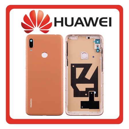 HQ OEM Συμβατό Με Huawei Y6 2019 (MRD-LX1F), Rear Back Battery Cover Πίσω Κάλυμμα Καπάκι Πλάτη Μπαταρίας + Camera Lens Τζαμάκι Κάμερας Gold Χρυσό (Premium A+​)