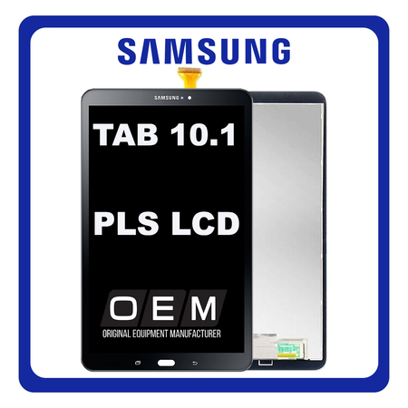 HQ OEM Συμβατό Για Samsung Galaxy Tab A 10.1 (2016) (SM-T580, SM-T585) PLS LCD Display Screen Assembly Οθόνη + Touch Screen Digitizer Μηχανισμός Αφής Metallic Black Μαύρο (Grade AAA+++)