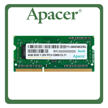 Apacer 4GB DDR3 RAM Με Ταχύτητα 1600 MHz AS04GFA60CATBGJ For Laptop