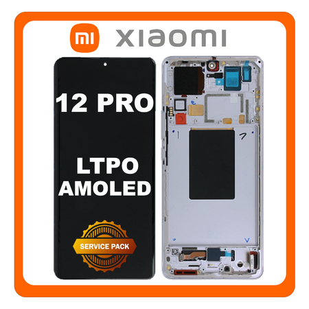 Γνήσιο Original Xiaomi 12 Pro, Xiaomi 12Pro (2201122C, 2201122G), Xiaomi 12S Pro 5G (2206122SC)​ LTPO AMOLED LCD Display Screen Assembly Οθόνη + Touch Screen Digitizer Μηχανισμός Αφής + Frame Bezel Πλαίσιο Σασί Violet Gold 56000500L200 (Service Pack By Xiaomi)