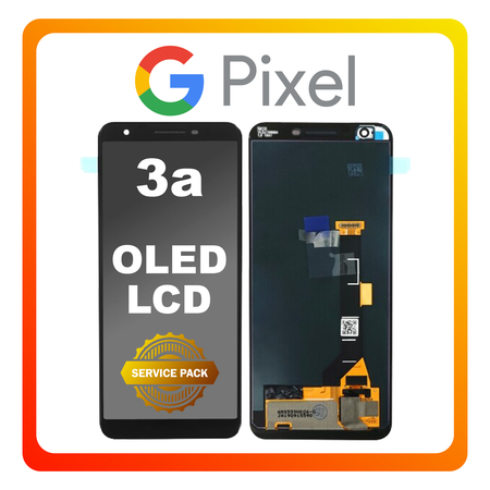 Γνήσια Original Google Pixel 3a (G020A, G020E, G020B) OLED LCD Display Screen Assembly Οθόνη + Touch Screen Digitizer Μηχανισμός Αφής Just Black Μαύρο 20GS4BW0001 (Service Pack By Google Pixel)