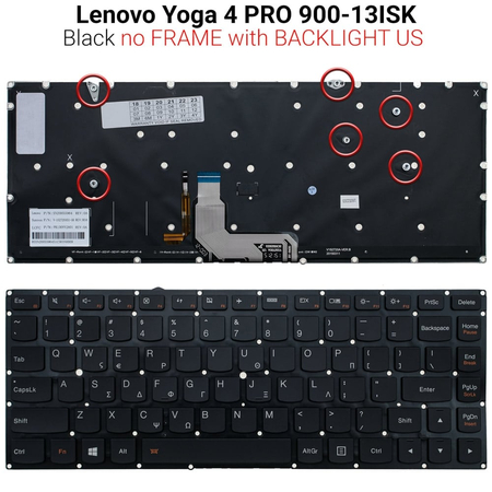 Πληκτρολόγιο Lenovo Yoga 4 pro 900-13isk no Frame us Backlit