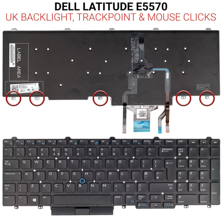 Πληκτρολόγιο Dell Latitude E5570 uk Bl+pointer