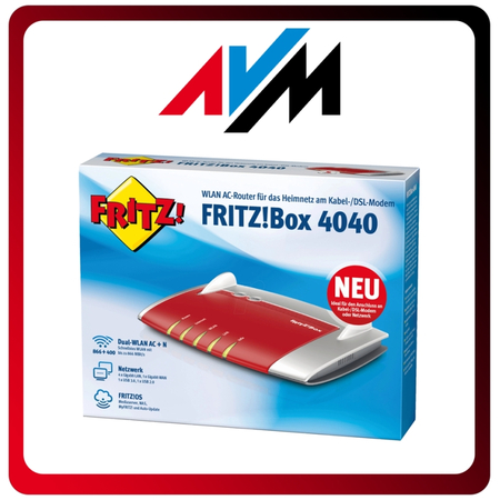 AVM FRITZ Box 4040 Ασύρματο Router Wi‑Fi 5 με 4 Θύρες Gigabit Ethernet 20002763