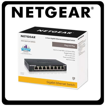 NetGear GS308 Unmanaged L2 Switch με 8 Θύρες Gigabit (1Gbps) Ethernet GS308-300PES
