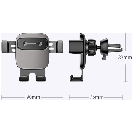 Baseus Βάση Κινητού Αυτοκινήτου Cube Gravity με Ρυθμιζόμενα Άγκιστρα Silver Ασημί